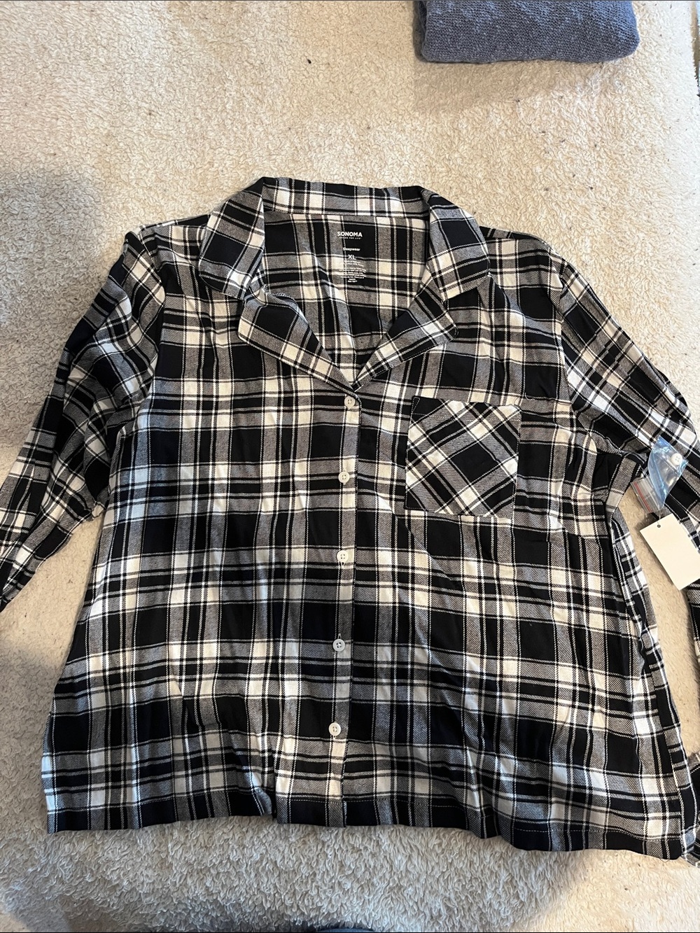 Sonoma Black & White Plaid Button-Down Shirt for Men